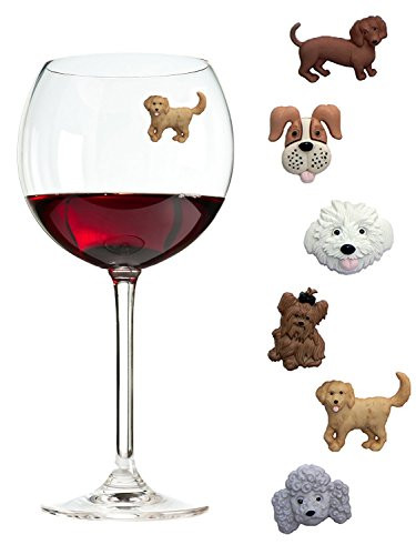 Simply Charmed Magnetic Dog Wine Charms or Glass Markers for Stemless Glasses - Great Birthday or Ho | Amazon (US)