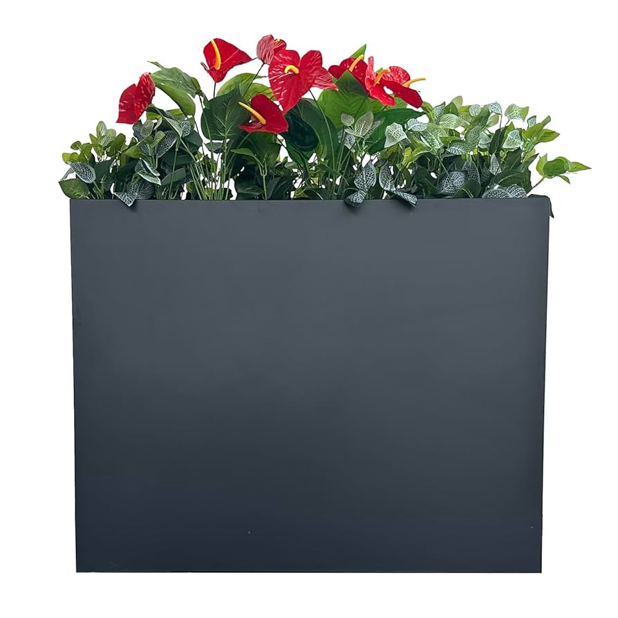 38" L x 13" W x 30" H Metal Tall Rectangular Planter - Large Planter Box for Outdoor Patio/Porch ... | Amazon (US)