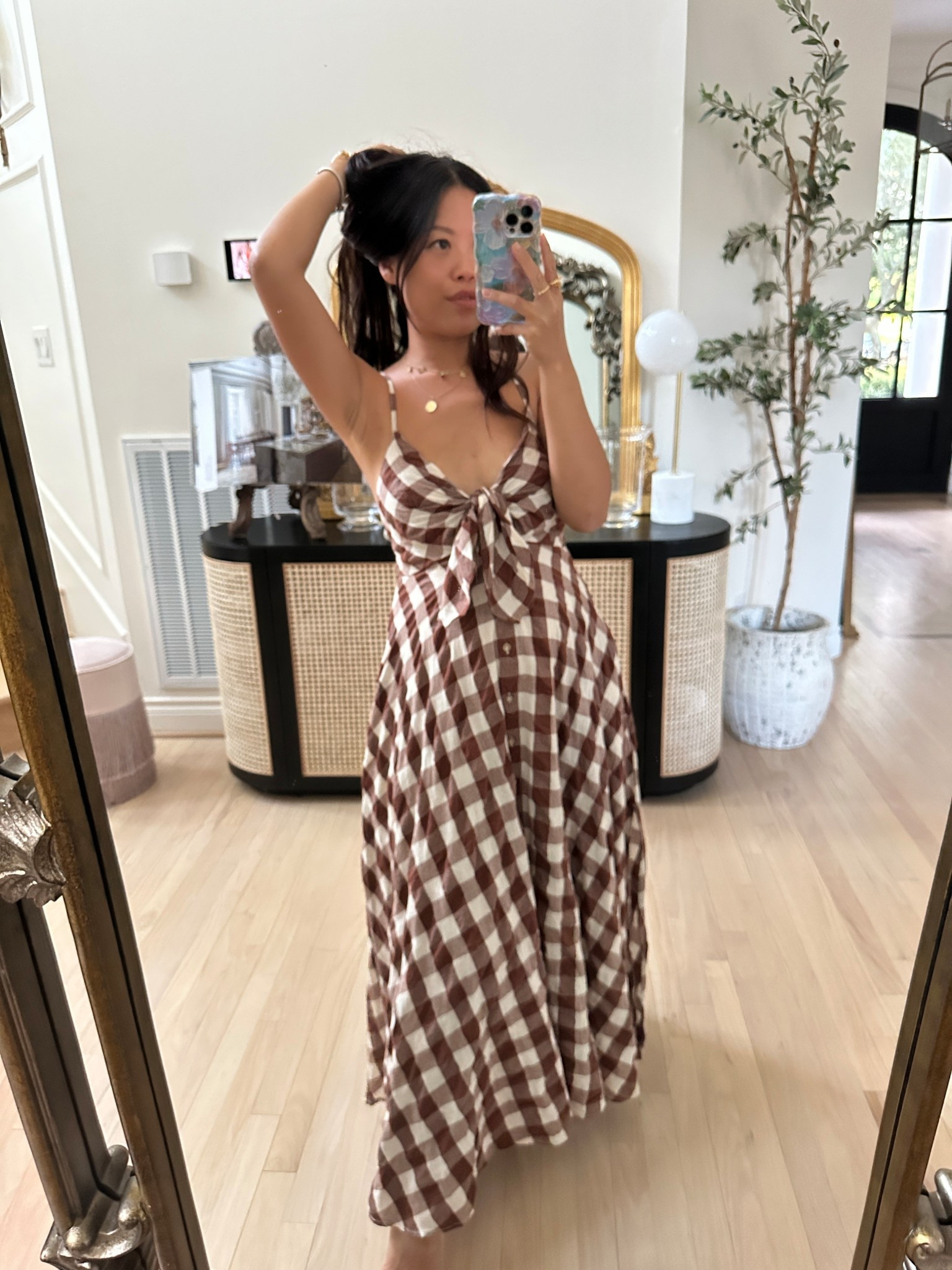 free people brown checkered dress joyfullygreen on LTK Plaid mini dress