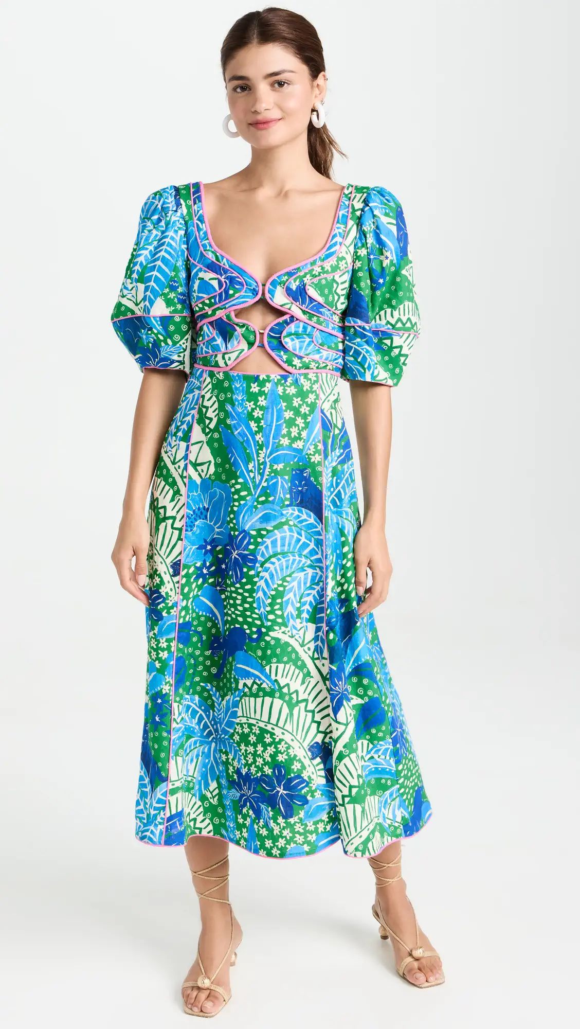 FARM Rio Jungle Panther Green Midi Dress | Shopbop | Shopbop
