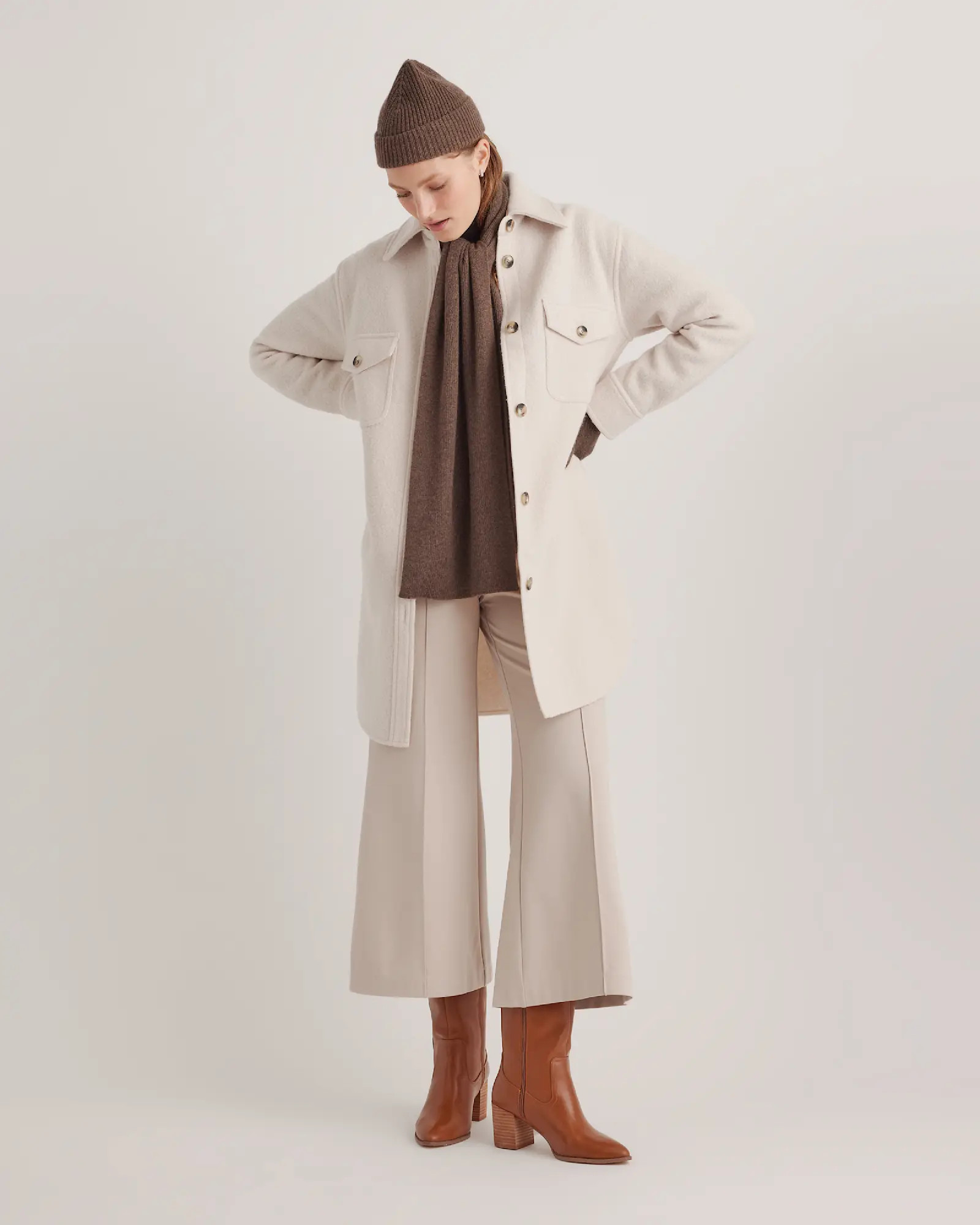 Mongolian Cashmere Ribbed Beanie | Quince