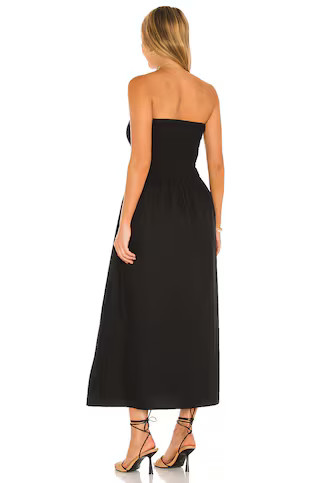 Madella Midi Dress in Plain Black | Revolve Clothing (Global)