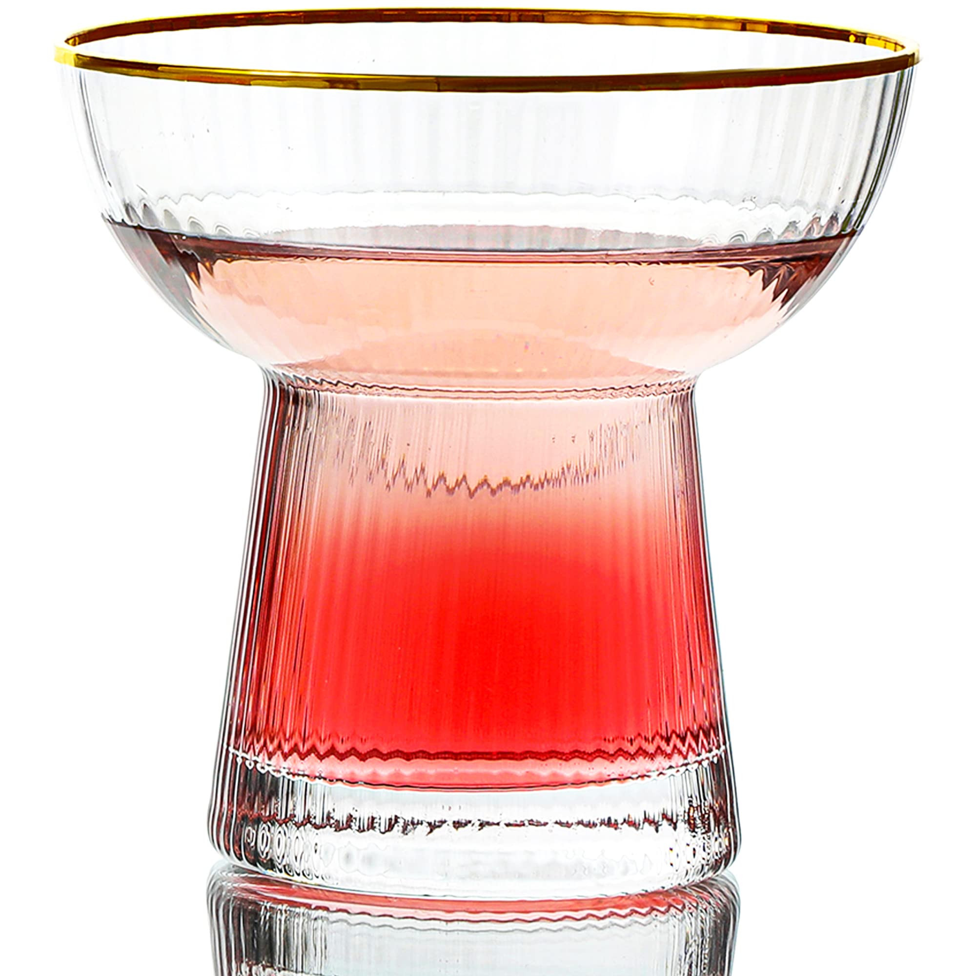 Lysenn Stemless Margarita Glasses Set of 2 - Elegant Vertical Stripes Cocktail Glasses – Premiu... | Amazon (US)