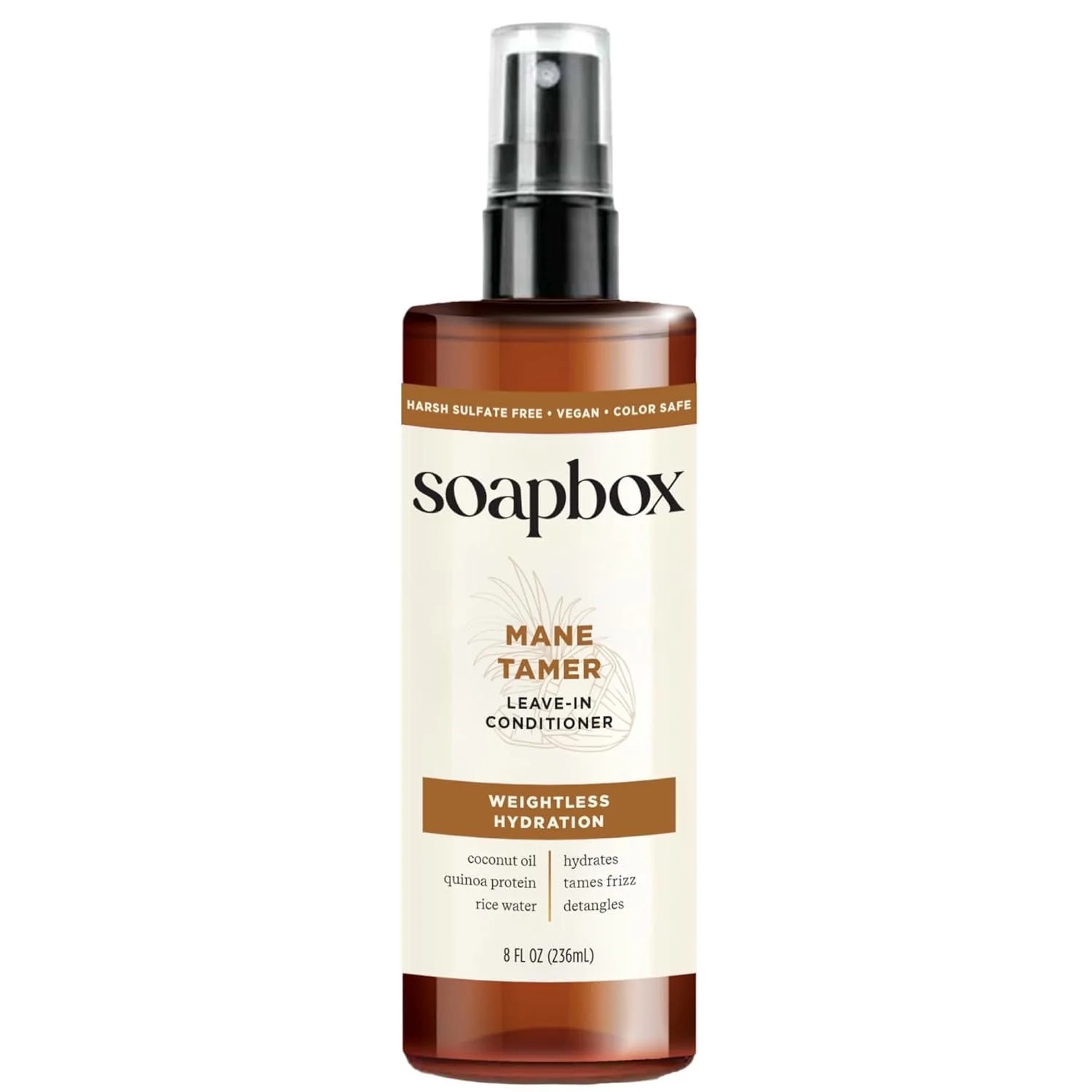 Soapbox Mane Tamer Leave-in Conditioner Spray, Frizz Control, Hydrate, Shine | Walmart (US)