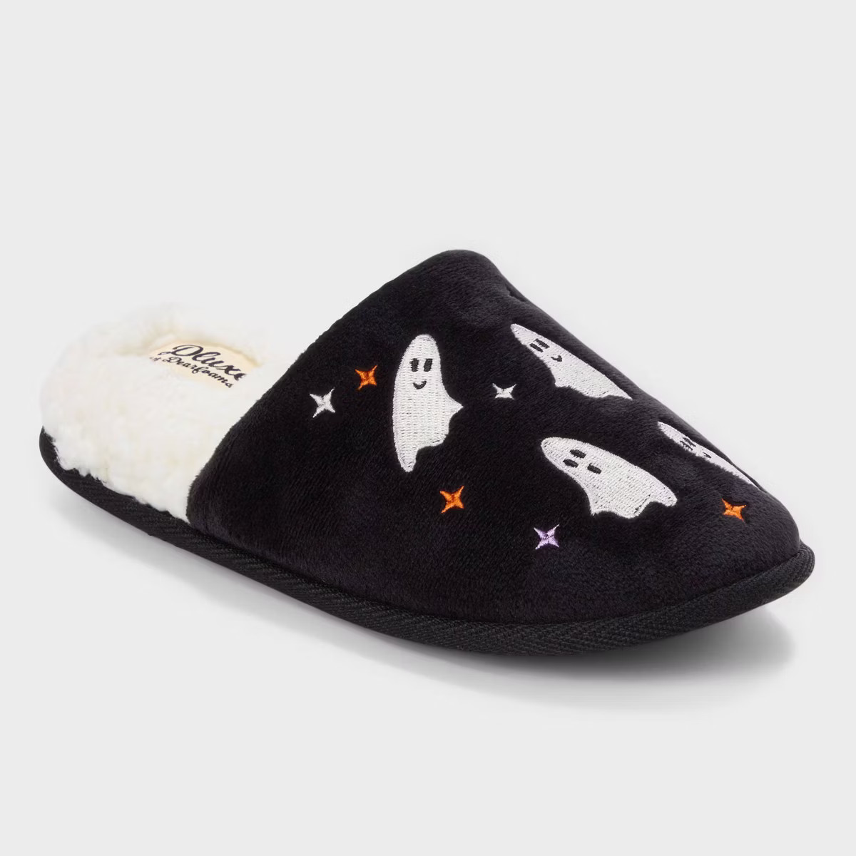 dluxe by dearfoams Women's Seasonal Scuff Ghost Slippers - Black M | Target