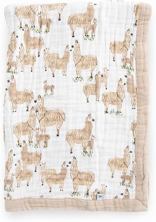 Little Unicorn Llama Llama Cotton Muslin Quilt Receiving Blanket | 100% Cotton | Super Soft | Bab... | Amazon (US)