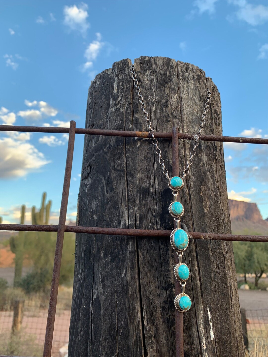 SALE Turquoise Drop Lariat Necklace Sterling Silver see - Etsy | Etsy (US)