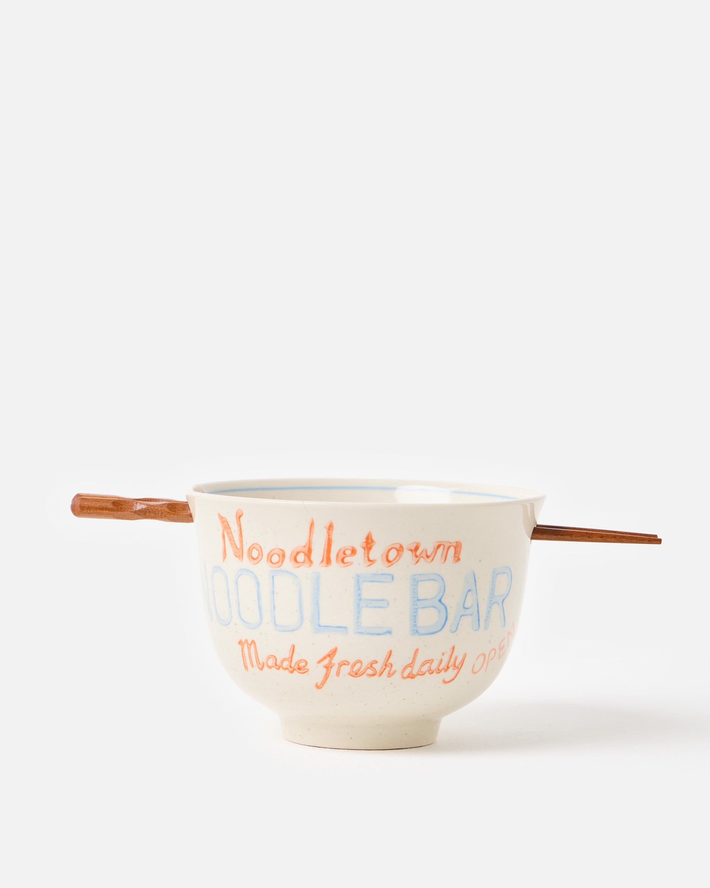 Noodletown Ceramic Noodle Bowl & Chopsticks | Oliver Bonas | Oliver Bonas (Global)