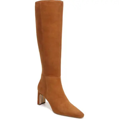 Sam Edelman Sylvia Knee High Boot in Black Leather at Nordstrom, Size 6 | Nordstrom
