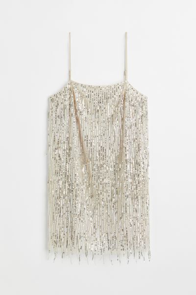 Sequined Dress with Fringe Hem | H&M (US)