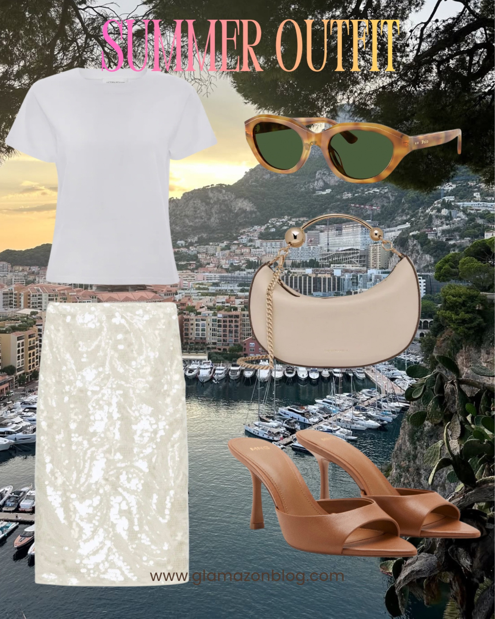 Summer outfit, summer skirt, nude mules, mango shoes, sequin skirt, nude bag, top handle bag, holiday outfit 

#LTKuk #LTKspring #LTKsummer