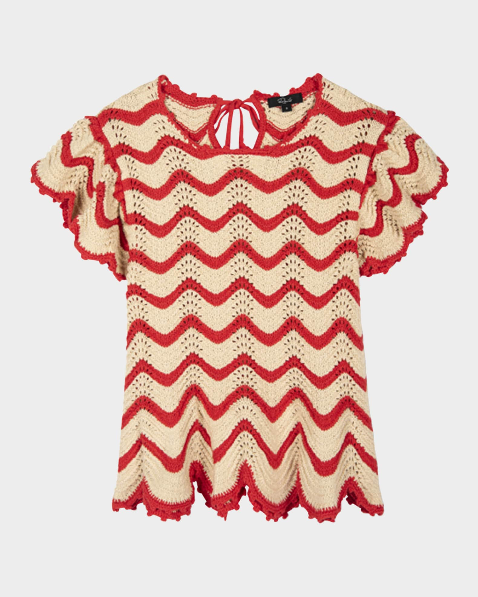 Coen Crochet Flutter-Sleeve Top | Neiman Marcus