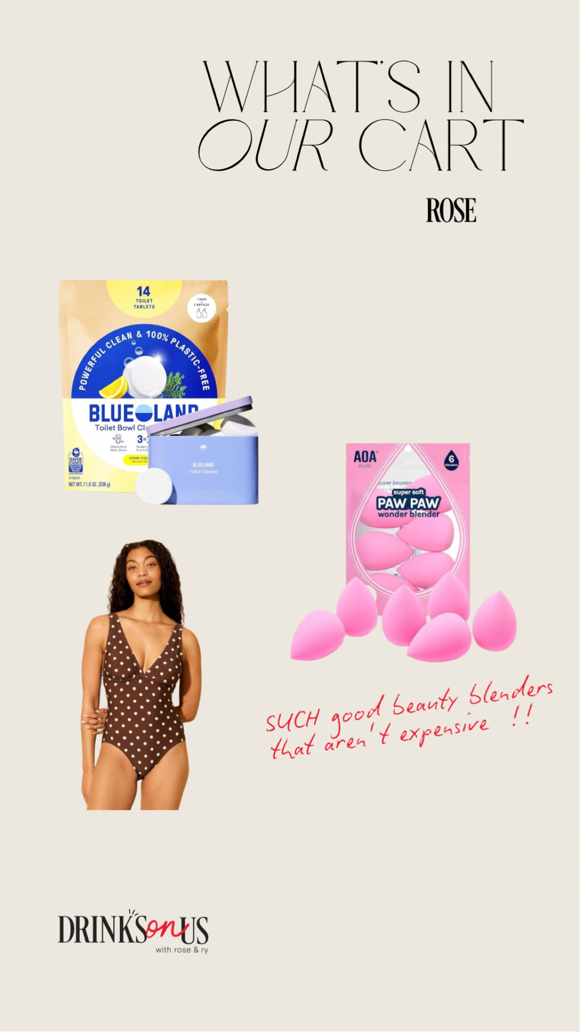 Products mentioned in S03:Episode 13 of Drinks On Us, “Whats In Your Cart?” segment!! 

#LTKmomlife #LTKSwim #LTKBeauty