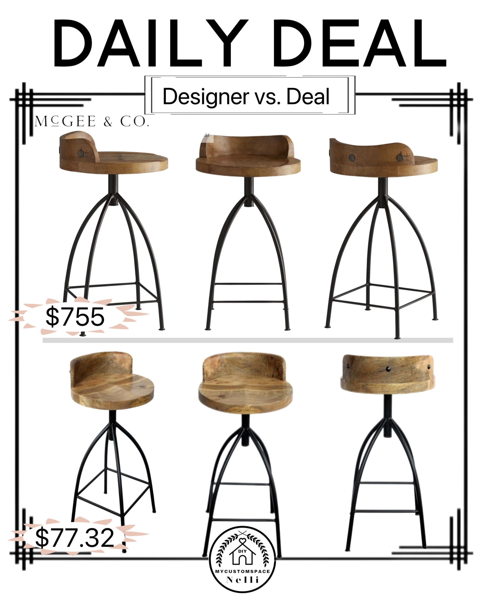 Designer vs. Deal 
Barstools, Home finds, interior, kitchen stool 

#LTKunder100 #LTKFind #LTKhome