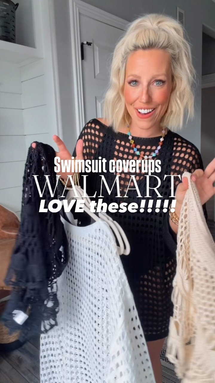 Swimsuit coverups from Walmart that are cute, comfy, and budget-friendly 🙌 Perfect for beach days, poolside lounging, and summer vacations. Lightweight, easy to style, and on sale now ☀️ 
⬇️⬇️⬇️
Wearing size medium in everything!

#LTKSwim #LTKSaleAlert #LTKTravel