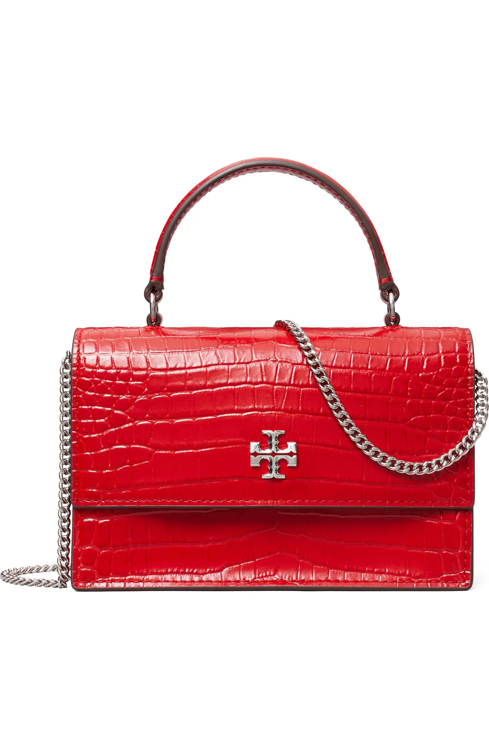 Tory Burch Mini Kira Croc Embossed Leather Top Handle Bag | Nordstrom | Nordstrom