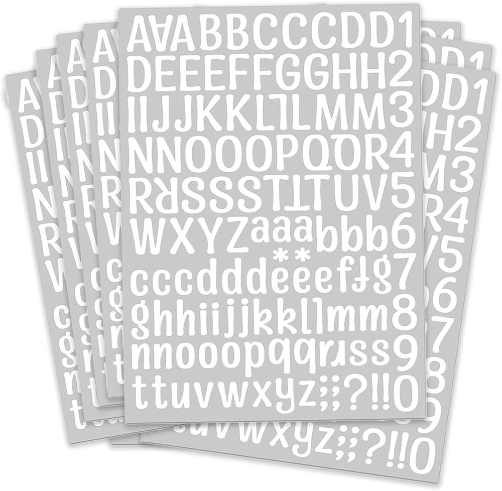 1260 pcs 10 Sheets Self Adhesive Vinyl Letters Numbers Kit, White Mailbox Numbers Sticker for Mai... | Amazon (US)
