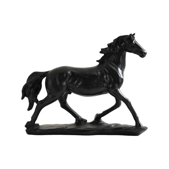 The Pioneer Woman Black Resin Horse Tabletop Sculpture, Equestrian Horse Figurine Decor, Modern F... | Walmart (US)