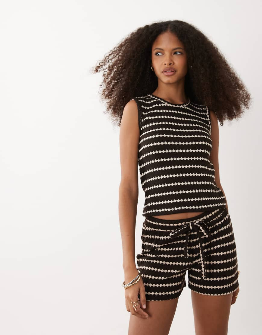 Brave Soul knit shorts in brown and cream stripes -set | ASOS (Global)
