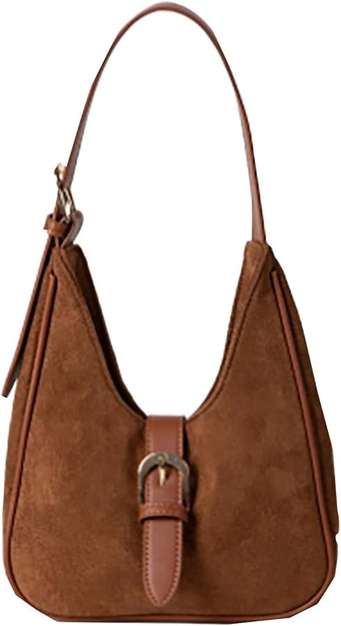 Retro Suede Shoulder Bag For Women Underarm Bag Winter Women's Hobo Bag Purse Tote Bag Commuter H... | Amazon (US)