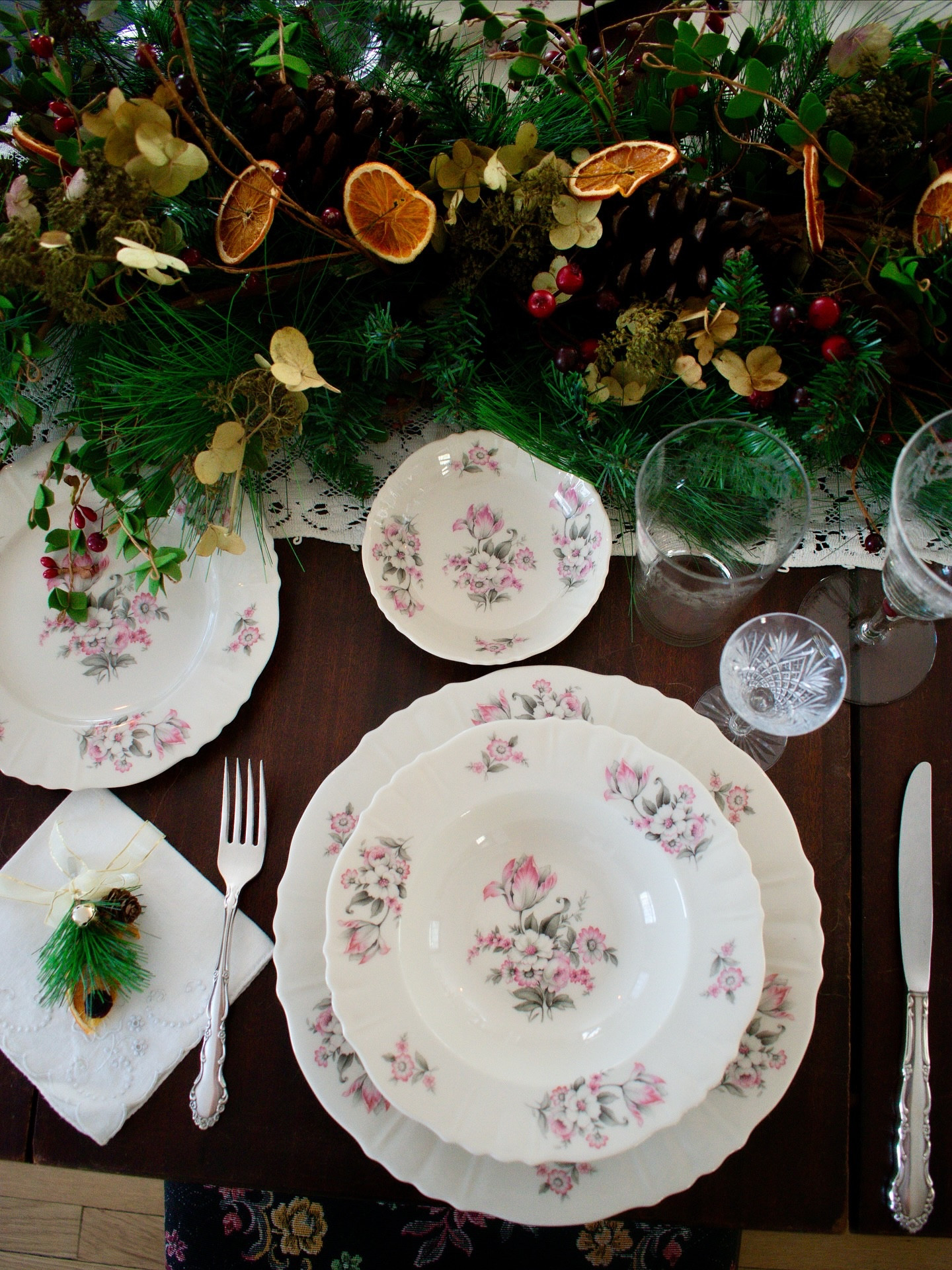 “Inspired by Elizabeth’s life and legacy, lucid ladybug’s historical tablescape installment pays homage to the pioneer who cultivated the very first batch of domesticated blueberries in the Pine Barrens of New Jersey. 

Staged with darling Aberdeen Moss Rose China and Bryce Crystal Glassware from the 1920’s along with antique silverware and quaker lace linens.

The mantel and table spray feature natural elements to honor Elizabeth’s love for the Pine Barrens and native plants. Dried hydrangeas and roses from our South Jersey garden along with dried oranges, cranberries, and blueberries for our “blueberry queen” are tied throughout the entire design.”

historical tablescape by lucid ladybug |  full feature on our blog ✨

#tablescape #pinebarrens #whitesbogvillage #nj #njhistory

#LTKSeasonal #LTKParties #LTKHoliday