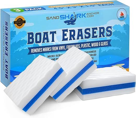 SandShark Premium 3 Pack Magic Sponge Boat Erasers | Must Have Pontoon Boat Accessories Gifts for... | Amazon (US)