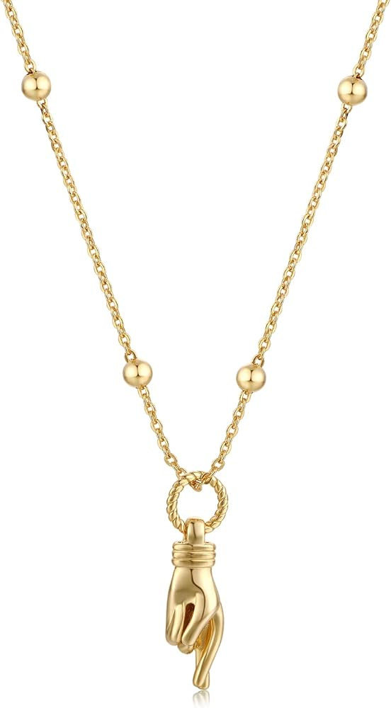 FRUMOS Dainty Layered Choker Necklace 18k gold Plated Y Pendant Commemorative coin Necklace Multi... | Amazon (US)