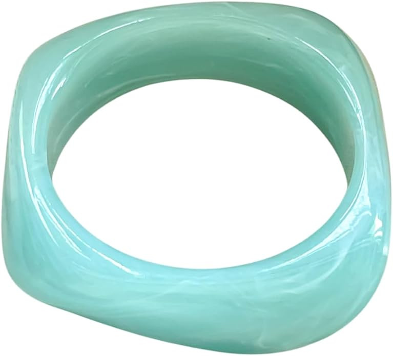 Caiyao Colorful Square Acrylic Resin Bangle Bracelets Tortoiseshell Acetate Plate Wide Chunky Bra... | Amazon (US)