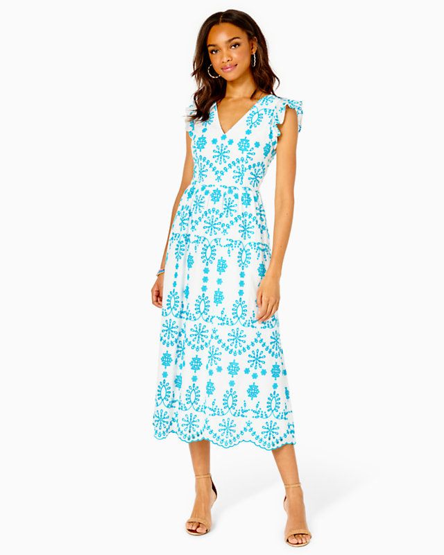 Lillyanne Eyelet Midi Dress | Lilly Pulitzer