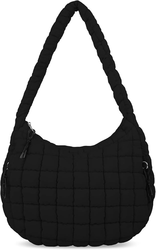 Quilted Puffer Tote Bag for Women Large Quilted Crossbody Bag Lightweight Nylon Puffy Quilted Car... | Amazon (US)