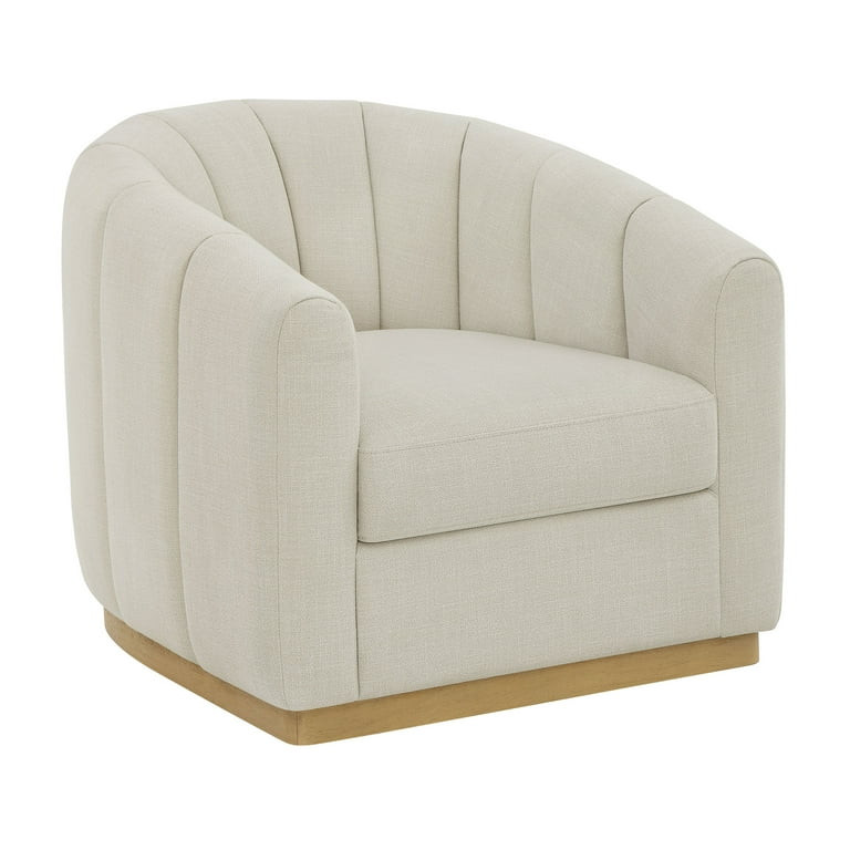 Better Homes & Gardens Lillian Accent Swivel Chair, Cream Linen | Walmart (US)