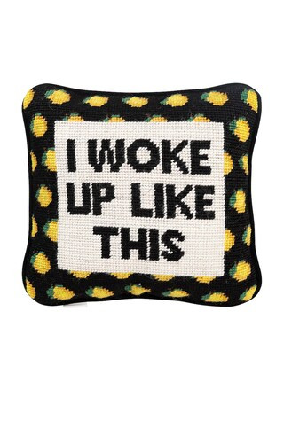 Furbish Studio I Woke Up Like This Needlepoint Pillow from Revolve.com | Revolve Clothing (Global)