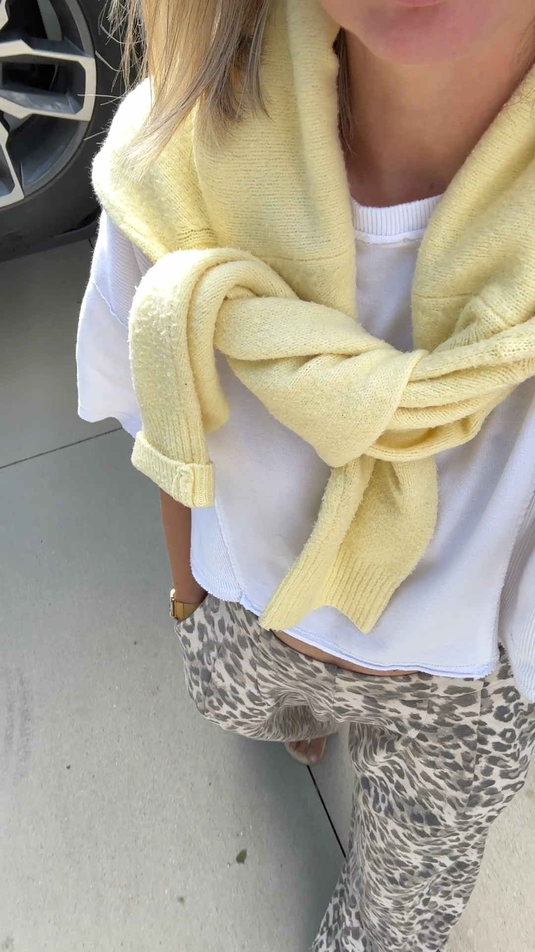 sunday comfies! 🐆🤍💛

LEOPARD PANTS 
just RESTOCKED! wearing the small. i have them, my daughter has them, my mum has them! they are for each and every one of us! 

TEE
oversized body perfection! wearing the small.

SWEATER
love leopard and yellow together. this is target from last year. linked similar. 

fall style. comfy but cool. weekend style. effortless style. 

#LTKFindsUnder100 #LTKStyleTip #LTKOver40