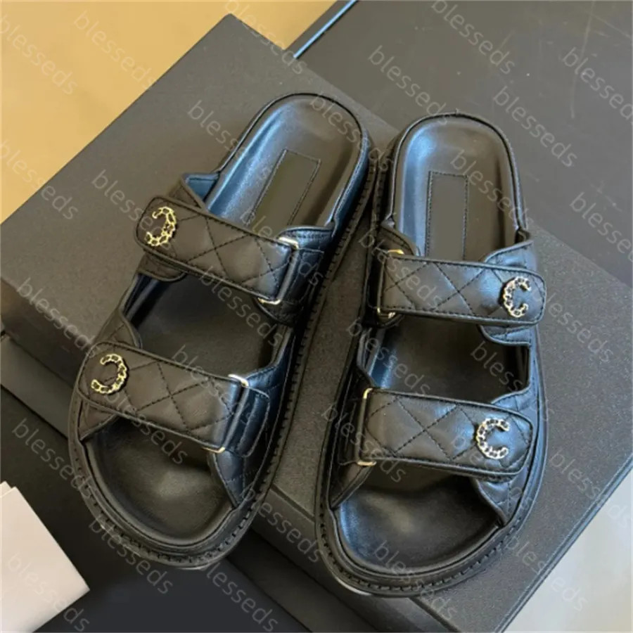 Save Big on Bulk Bourbon Mules Designer Quilted Sandals Womens Calfskin Dad Shoes Flats Low Heel ... | DHGate