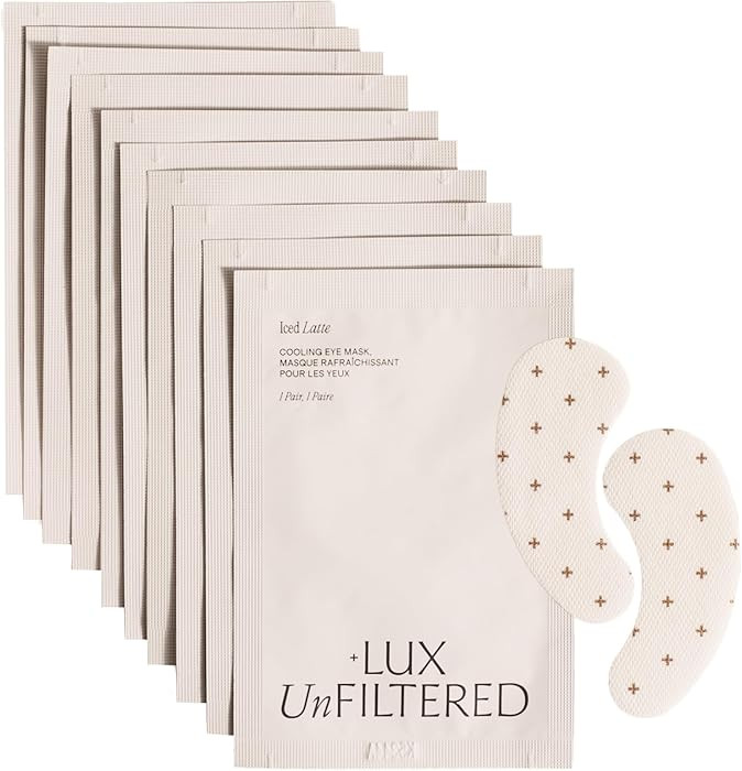 + Lux Unfiltered Iced Latte Cooling Under Eye Patches - Anti-Slip Caffeine Infused Korean Eye Mas... | Amazon (US)