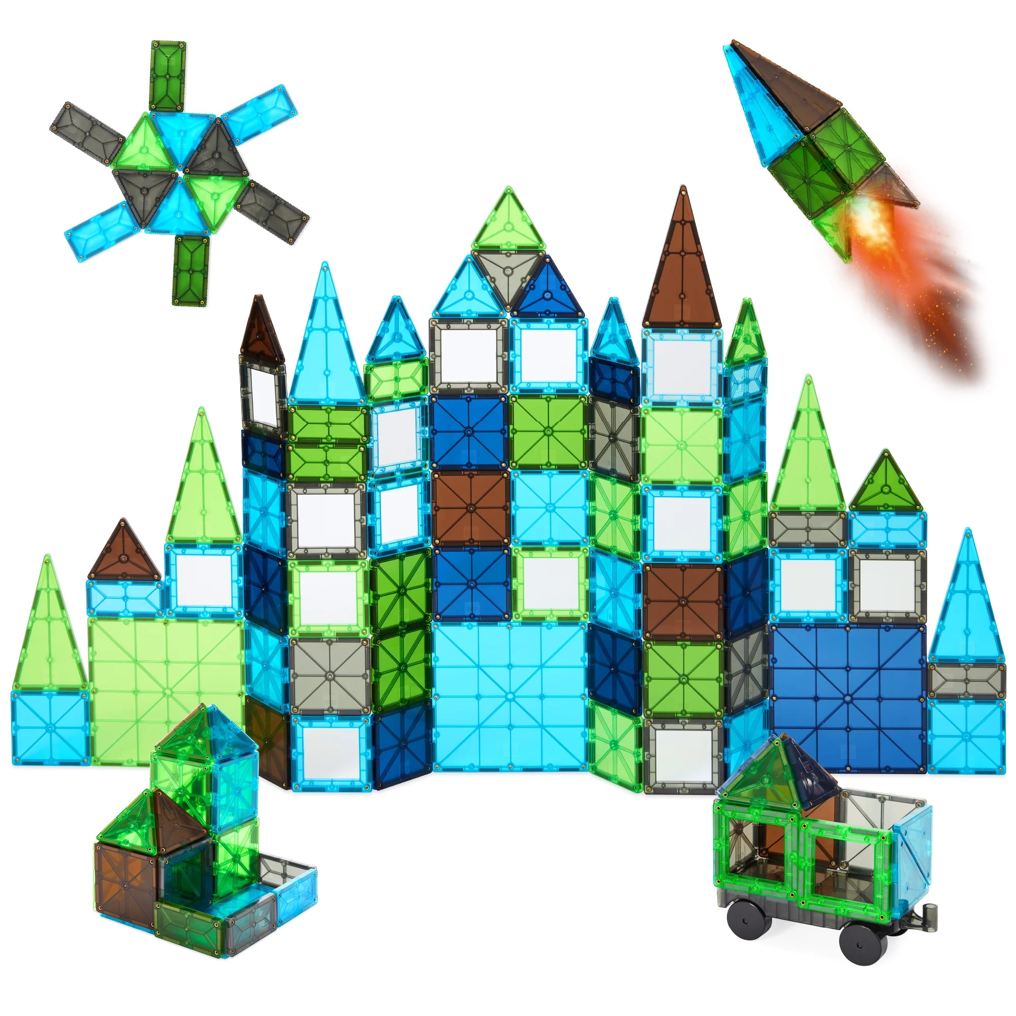 Best Choice Products 110-Piece Kids Magnetic Tiles Set, Educational Building STEM Toy w/ Case - E... | Walmart (US)