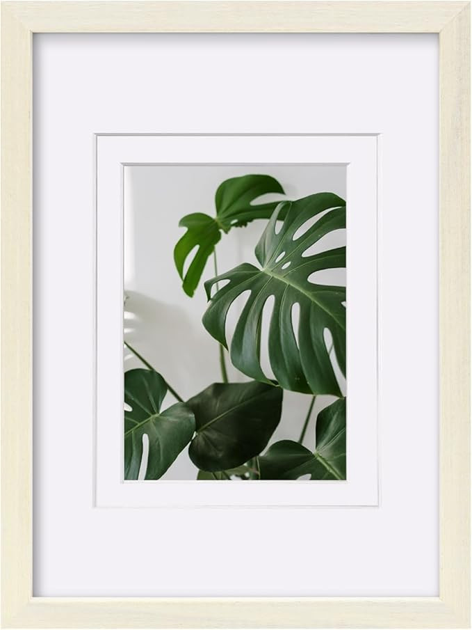 Egofine A4 Picture Frame Made of Solid Wood with Plexiglass, Display Pictures 4x6/6x8 with Mat or... | Amazon (US)