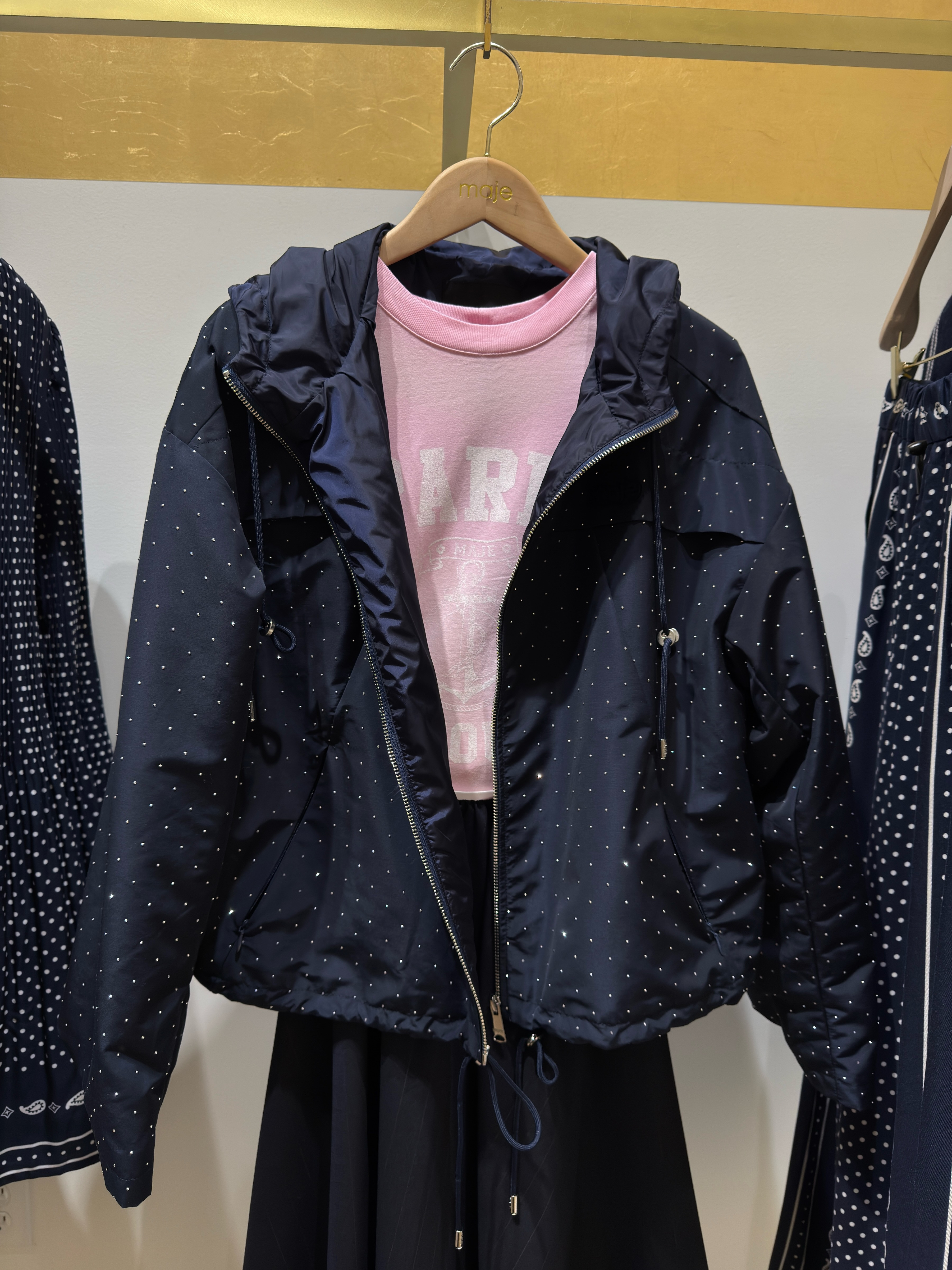 Rhinestone embellished jacket for day-to-night outfits that feel chic and eye-catching. #farfetch #maje 

 #LTKgrwm #LTKootd #LTKSeasonal