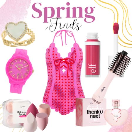 Spring fashion finds! Swimwear, jewelry and beauty. ❤️