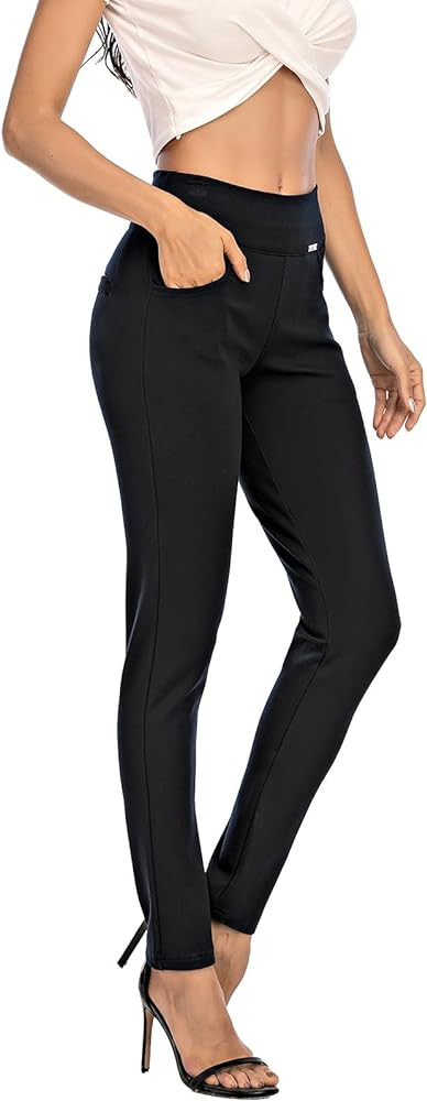 neezeelee Dress Pants for Women Comfort Stretch Slim Fit Leg Skinny High Waist Pull on Pants with... | Amazon (US)