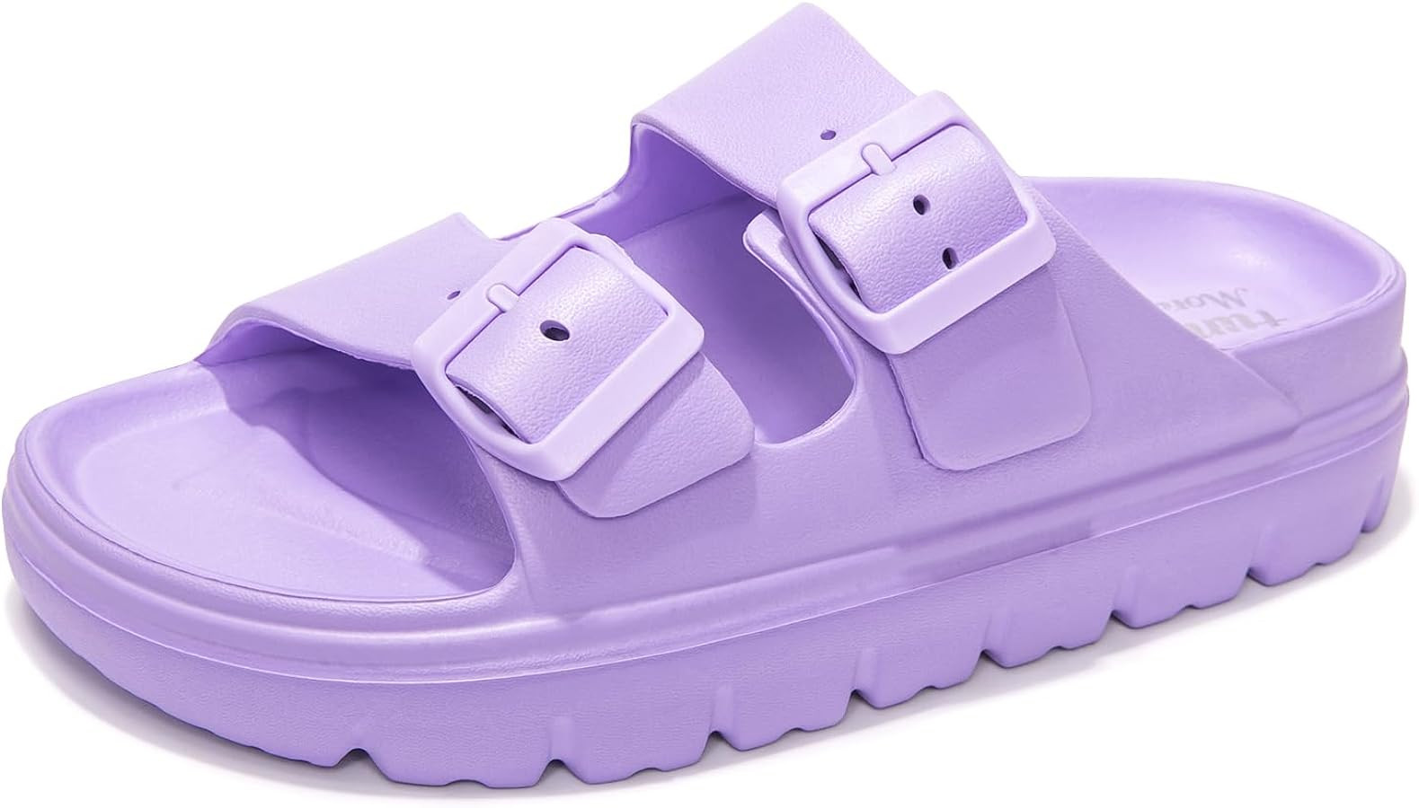 FUNKYMONKEY Women's Comfort Slides Double Buckle Adjustable EVA Flat Sandals | Amazon (US)