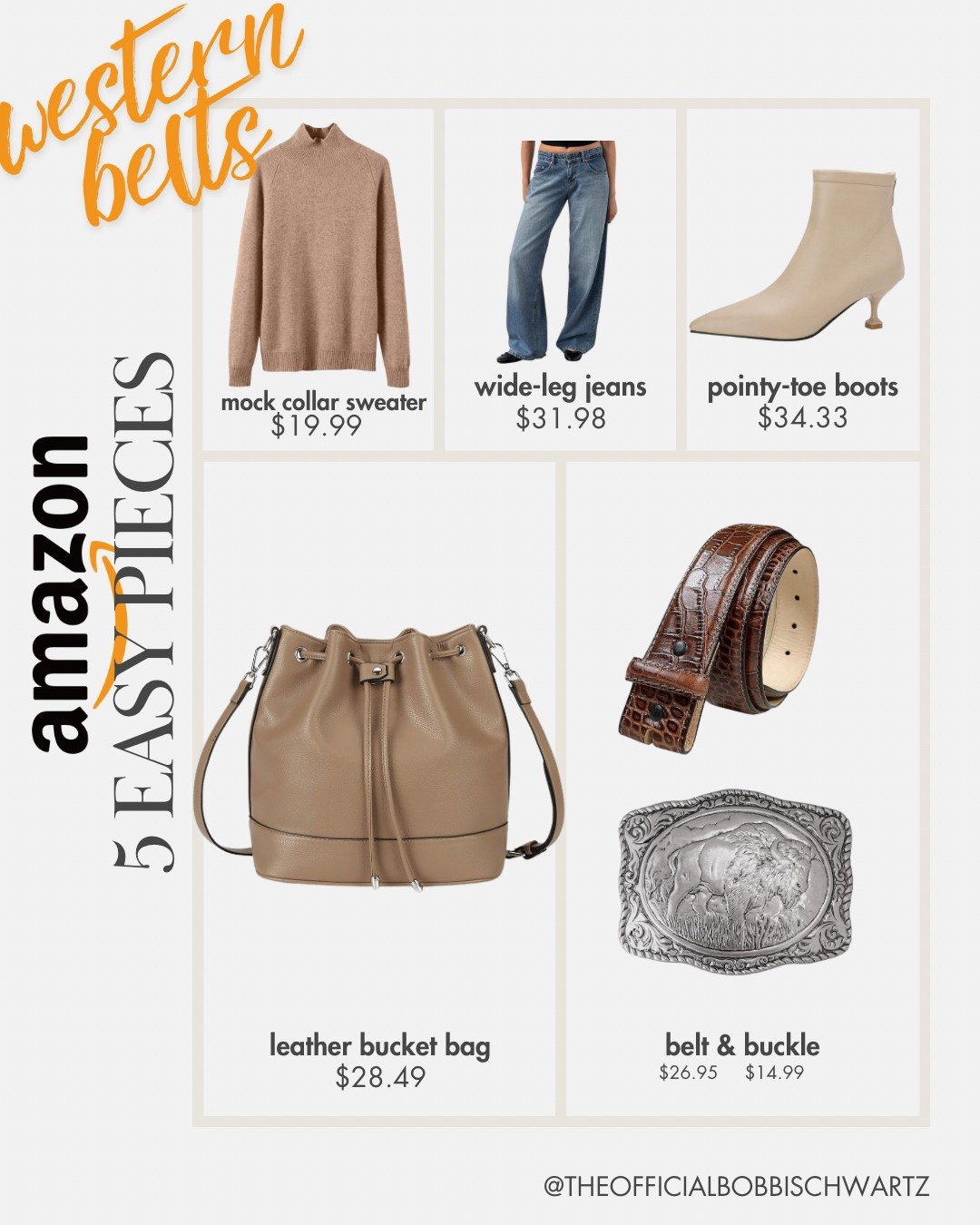 Amazon 5 Easy: Western belt outfit 

#LTKFindsUnder100 #LTKStyleTip #LTKFindsUnder50