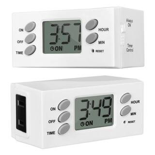 24-Hour Indoor Digital Chronologic Electrical Outlet Light Timer for Christmas Decor, Lamp, Fan, Aquarium (2-Pack) | The Home Depot