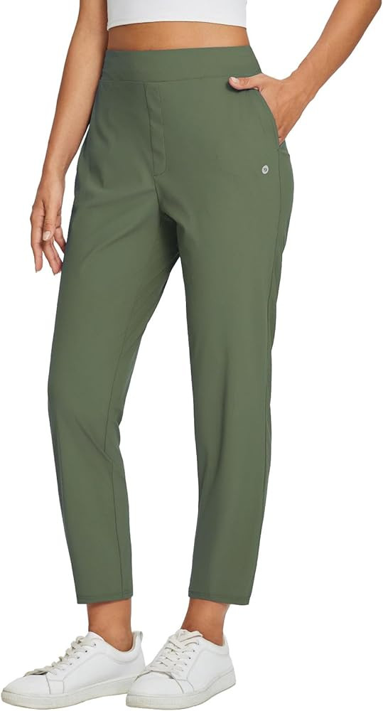 baleaf Womens Travel Pants Lightweight Stretch with Zipper Pockets Petite Ankle Dressy Golf Work ... | Amazon (US)
