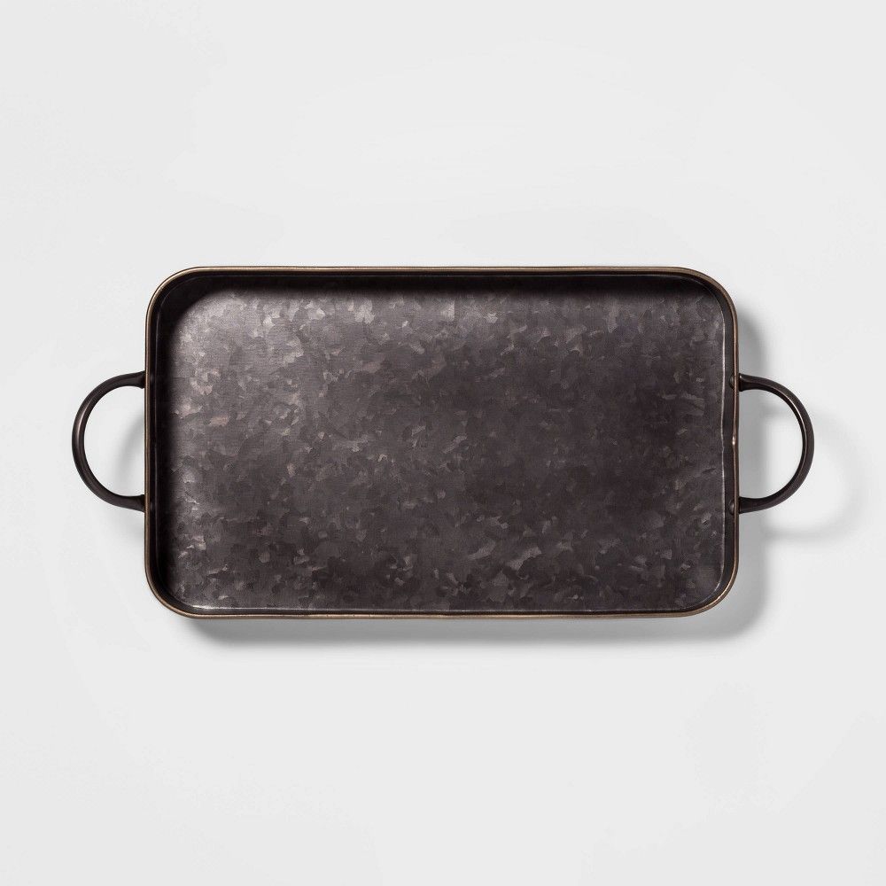 Metal Rectangle Serving Tray Black - Threshold | Target