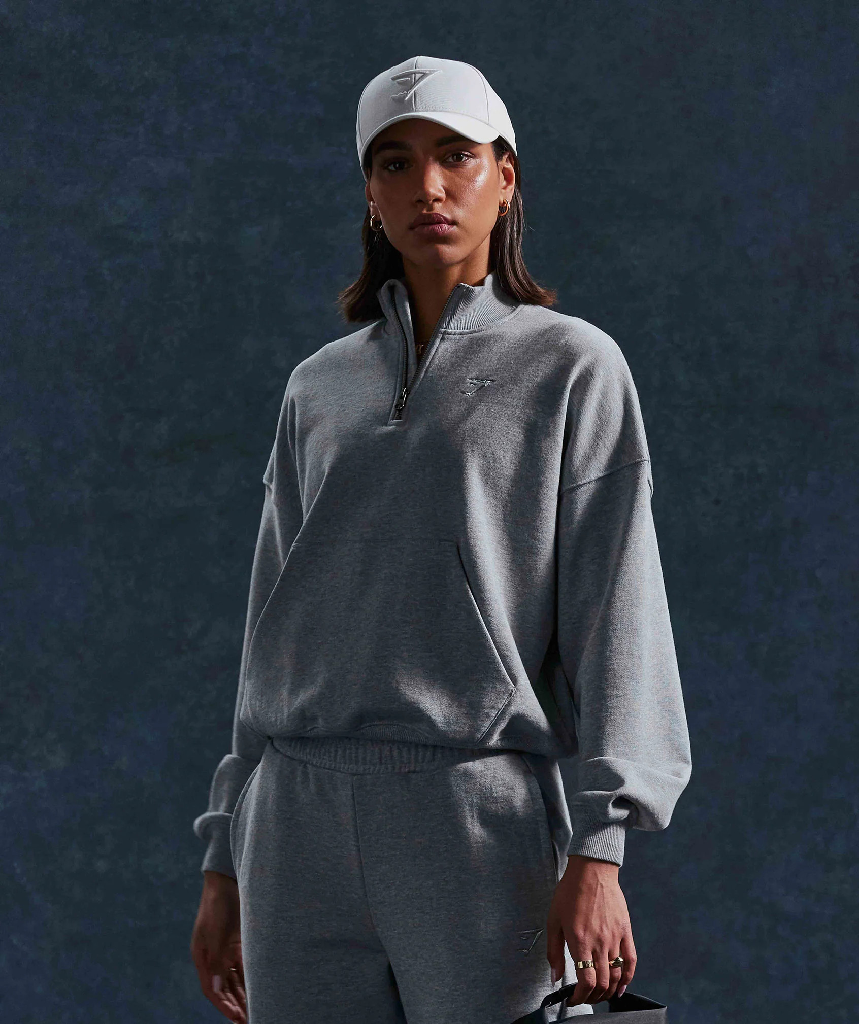 Gymshark Rest Day Sweats 1/2 Zip Pullover - Light Grey Core Marl | Gymshark US