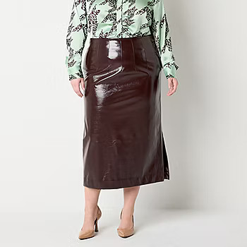 Worthington Plus Womens High Rise Midi Skirt | JCPenney