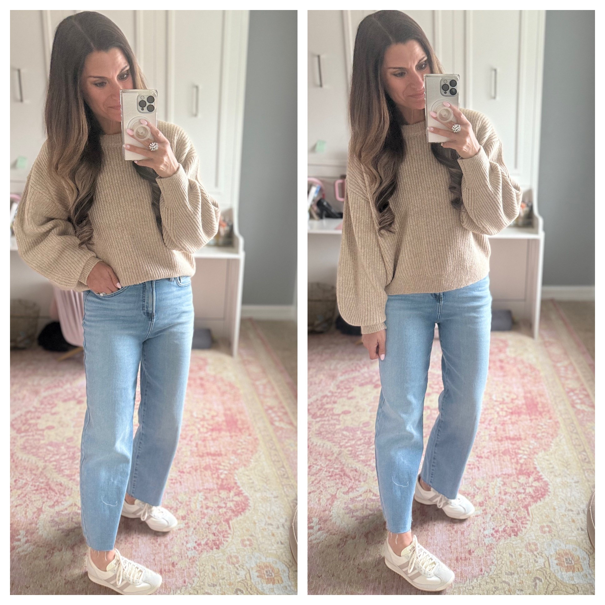 Tan sweater with jeans and sneakers 

#LTKStyleTip #LTKFindsUnder100