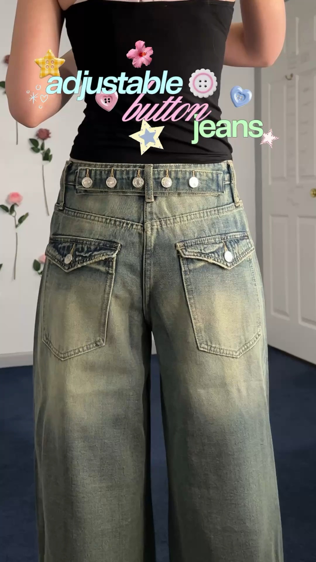 🫶🏻 these adjustable button jeans from @Edikted 💕 use c0de MEGSW10 for $$ off! 🛍️ I thought these were cool bc you can wear them low rise, mid rise, or high rise depending on how you adjust the buttons. 

Definitely recommend sizing down if you’re between sizes, for reference I typically get a small since I have 35 in. hips but since these are baggy jeans and I have a 23 in. waist the XS fit better imo.

gifted

#LTKootd #LTKSaleAlert #LTKgrwm