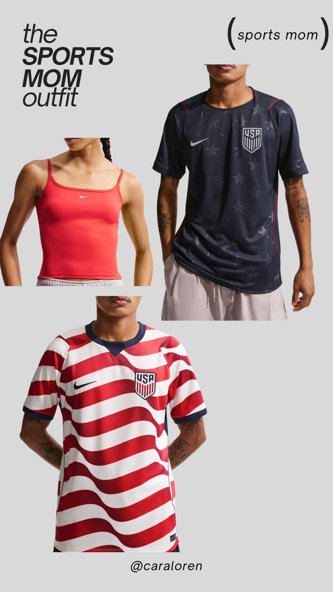 I am loving the @nike World Championship jerseys for my sports mom fits. I got a size large in men’s so it’s oversized. Layer it over a tank with some denim shorts and cute sandals and you’re set! #teamnike #ad
